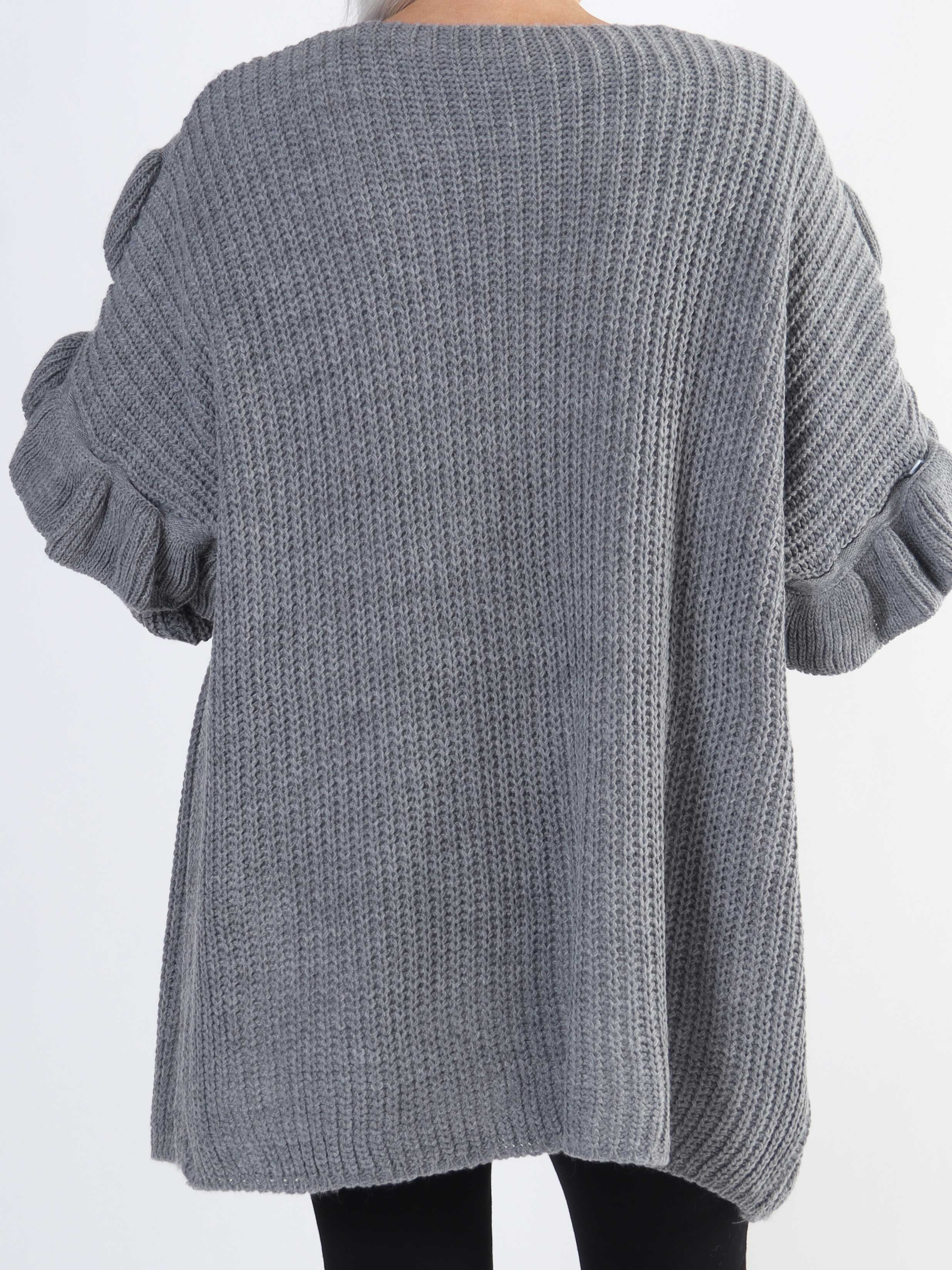 Ellis Cardigan - Lækker plus size strikcardigan med fine flæsedetaljer